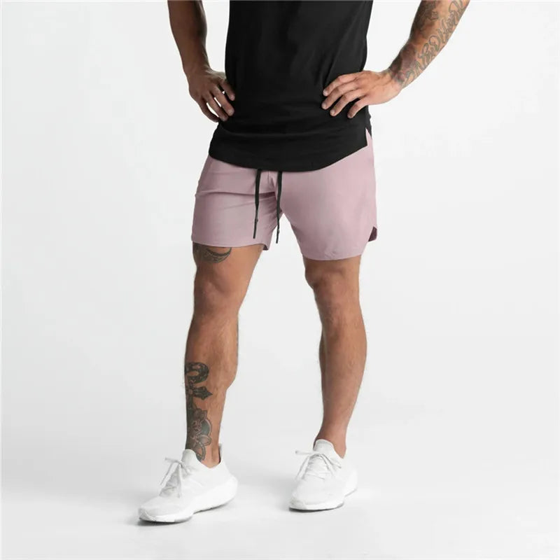 Men Running Breathable Quick Dry Sportswear multi-pocket Shorts