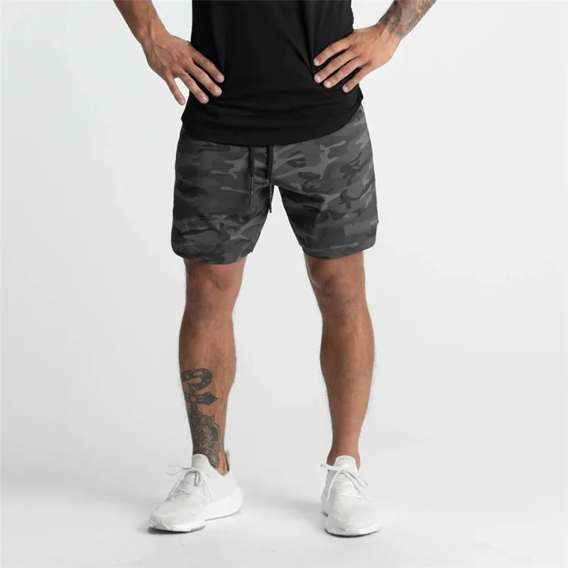 Men Running Breathable Quick Dry Sportswear multi-pocket Shorts