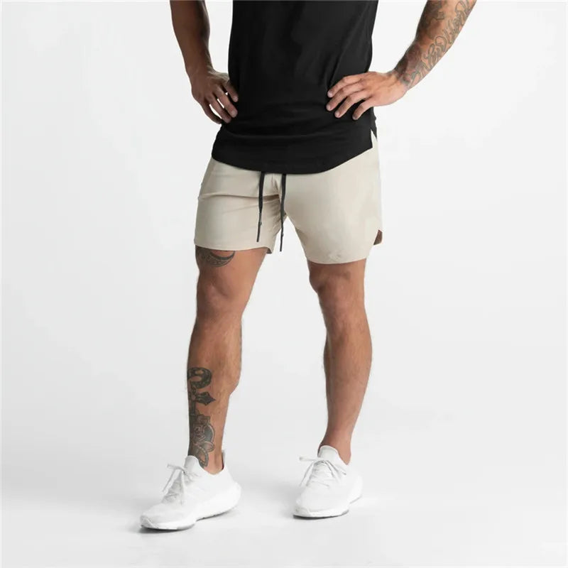 Men Running Breathable Quick Dry Sportswear multi-pocket Shorts
