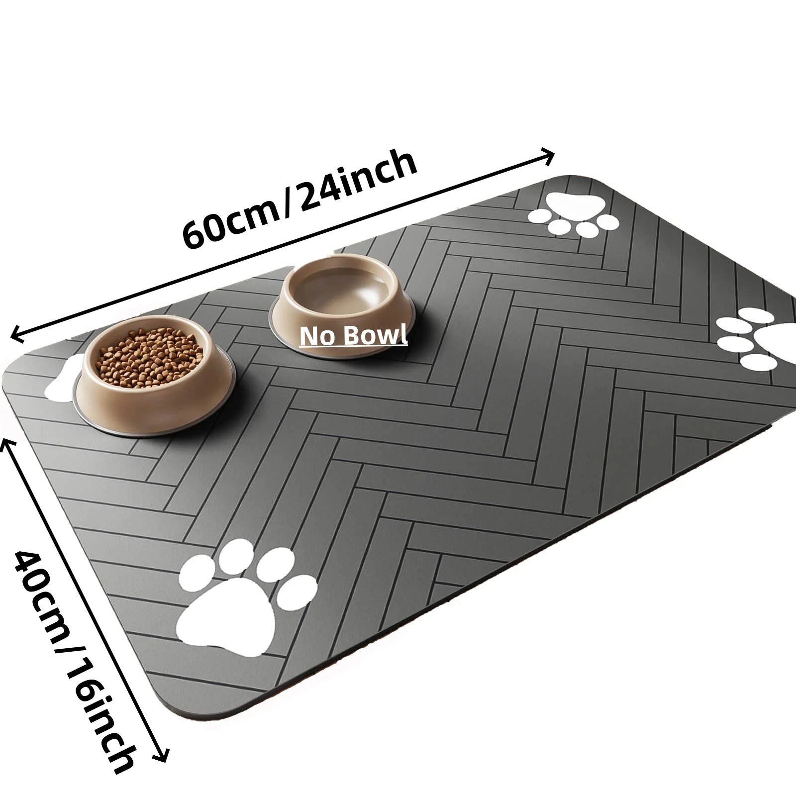 Pet Feeding Mat-Absorbent Pet Placemat for Food and Water Bowl, with Waterproof Rubber Backing & Quick Dry Material