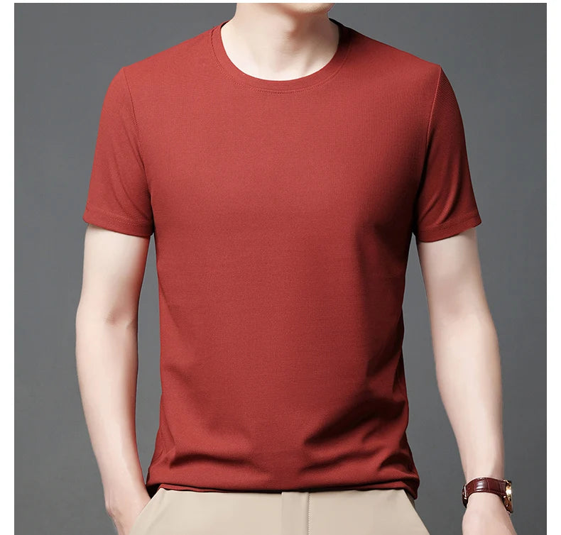 Round Neck Short Sleeved T-shirt for Men
