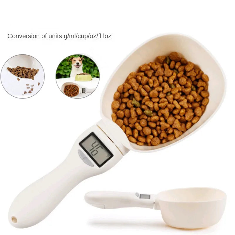 Pet Food Scale LCD Electronic Precision Weighing Tool Dog Cat Feeding Food Measuring Spoon Digital Display