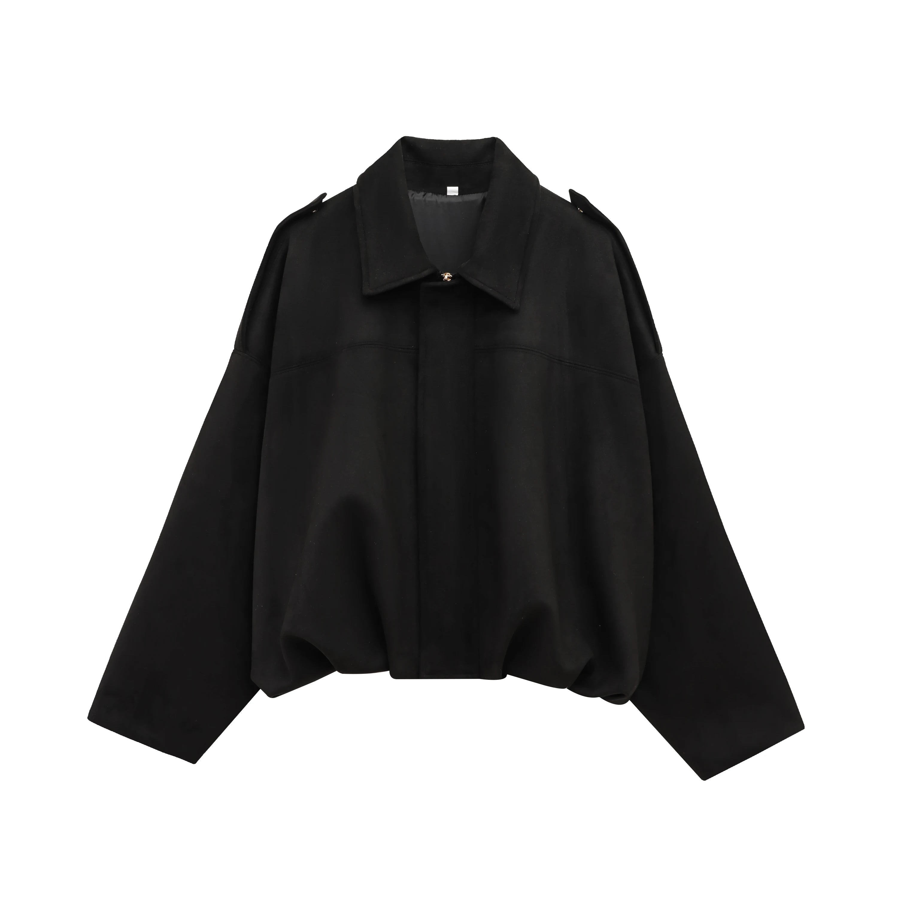 Women Suede Loose Casual Lapel Zipper Bomber Jacket
