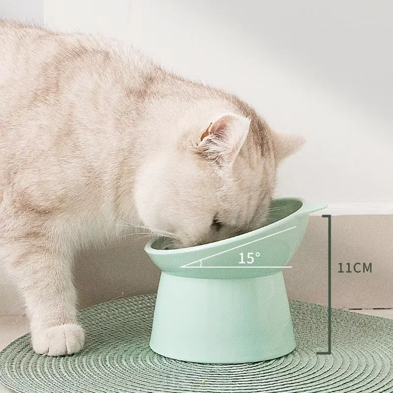 Pet feeding bowl Diagonal neck guard bowl