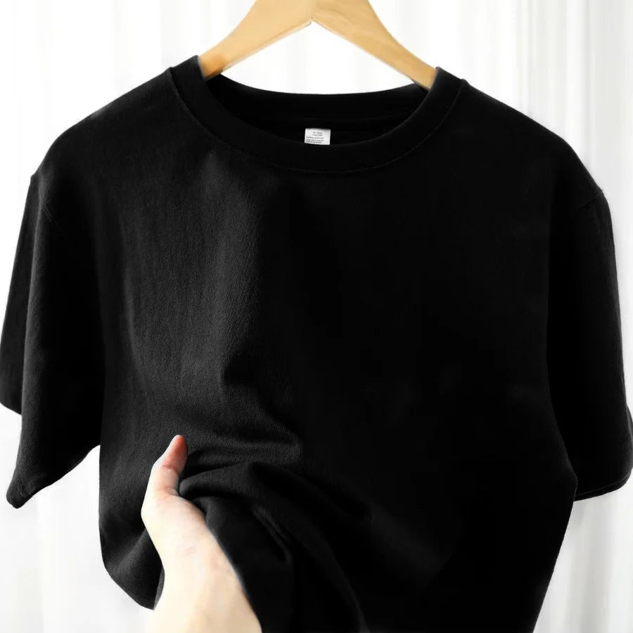 Men's 100% Cotton Solid Color O Neck T-shirt