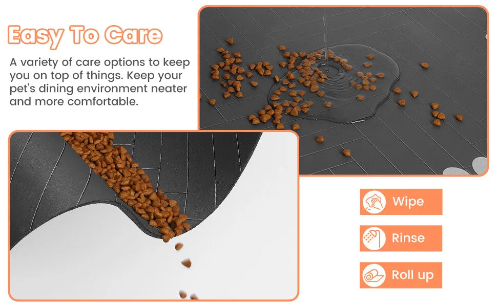 Pet Feeding Mat-Absorbent Pet Placemat for Food and Water Bowl, with Waterproof Rubber Backing & Quick Dry Material