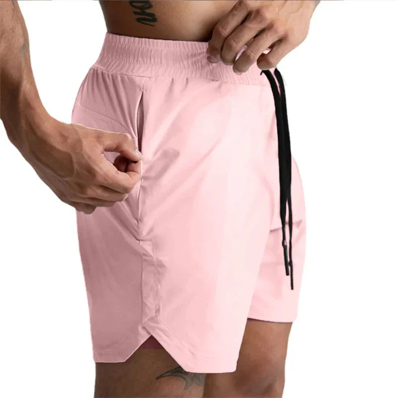 Men Running Breathable Quick Dry Sportswear multi-pocket Shorts