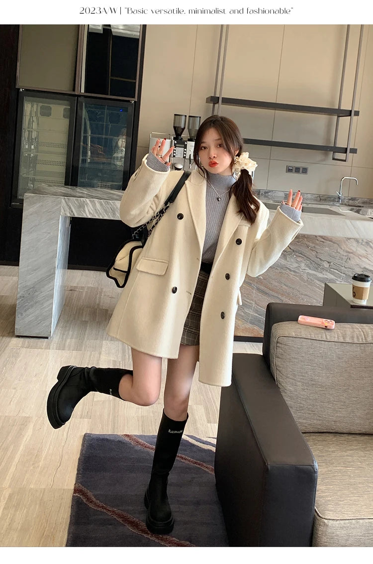 Women's Retro Turtleneck with Velvet Lining Thickened Inner Wear Thermal Knitting Pullover Sweater
