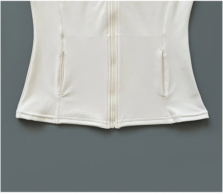 Slim-Fit Zippe Long Sleeve Breathable Quick Dry Stand Up Collar for Women