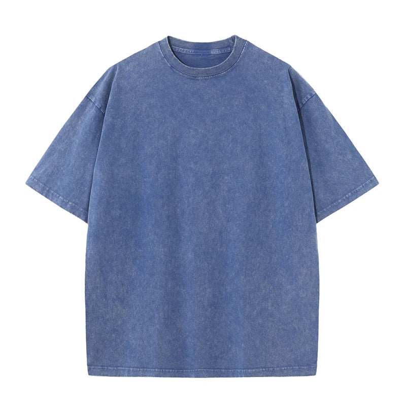 Men's Heavy Cotton Vintage Washed Oversized Short Sleeve Shirt