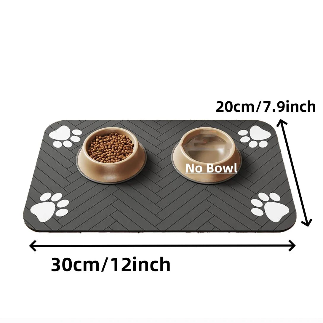Pet Feeding Mat-Absorbent Pet Placemat for Food and Water Bowl, with Waterproof Rubber Backing & Quick Dry Material