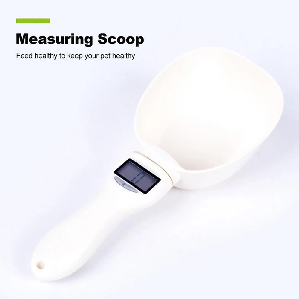 Pet Food Scale LCD Electronic Precision Weighing Tool Dog Cat Feeding Food Measuring Spoon Digital Display
