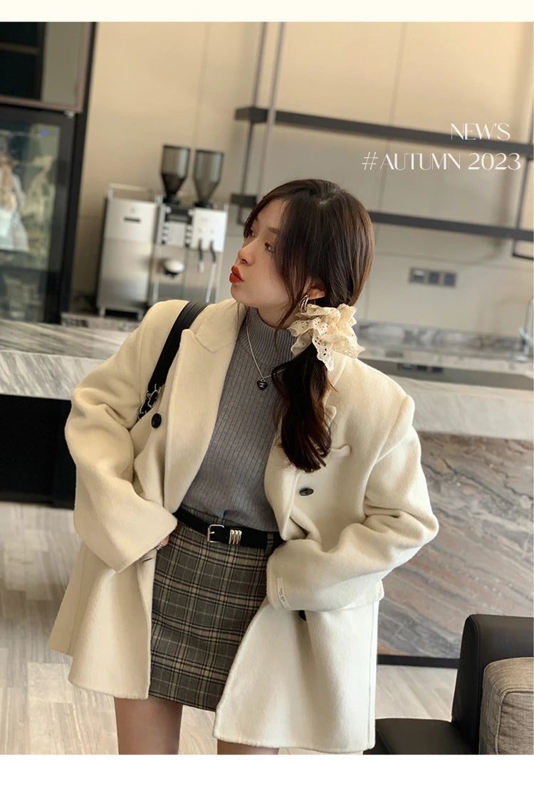 Women's Retro Turtleneck with Velvet Lining Thickened Inner Wear Thermal Knitting Pullover Sweater