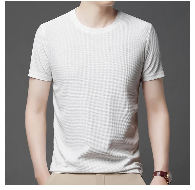 Round Neck Short Sleeved T-shirt for Men