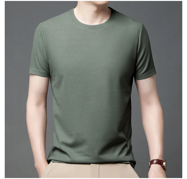 Round Neck Short Sleeved T-shirt for Men