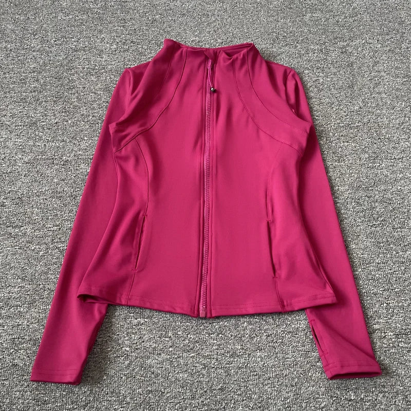 Slim-Fit Zippe Long Sleeve Breathable Quick Dry Stand Up Collar for Women