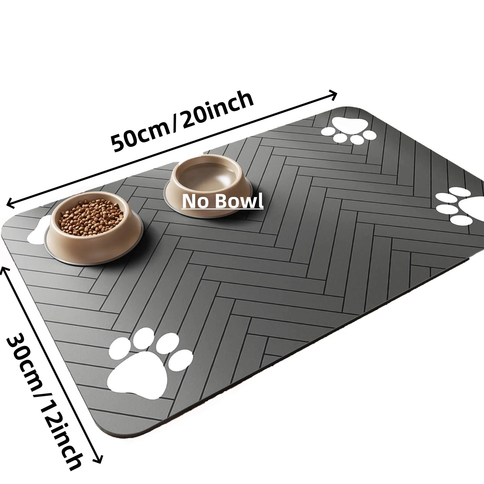 Pet Feeding Mat-Absorbent Pet Placemat for Food and Water Bowl, with Waterproof Rubber Backing & Quick Dry Material