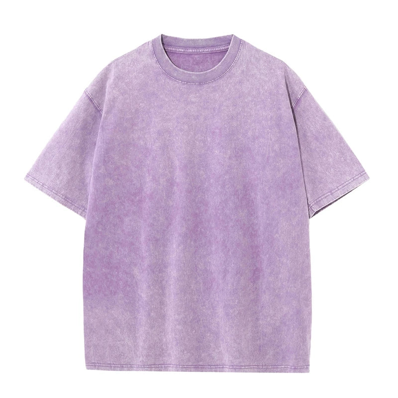 Men's Heavy Cotton Vintage Washed Oversized Short Sleeve Shirt