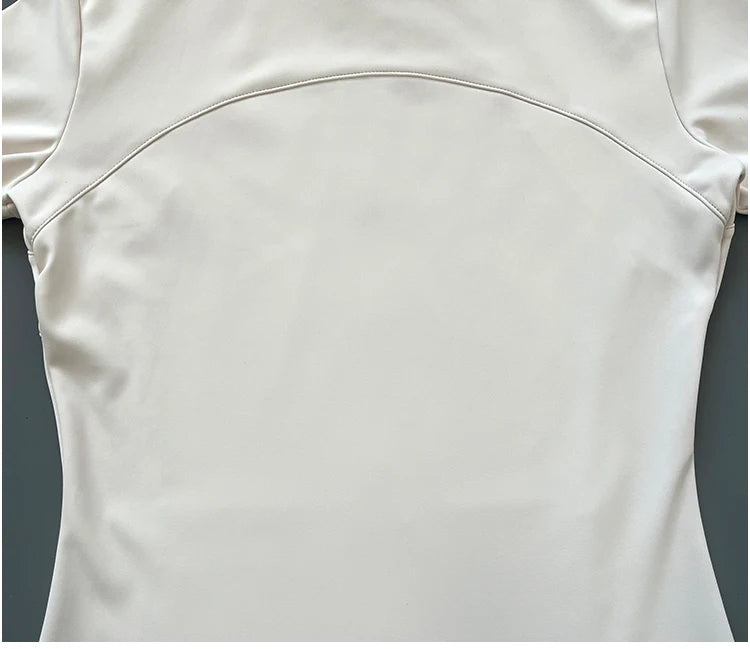 Slim-Fit Zippe Long Sleeve Breathable Quick Dry Stand Up Collar for Women