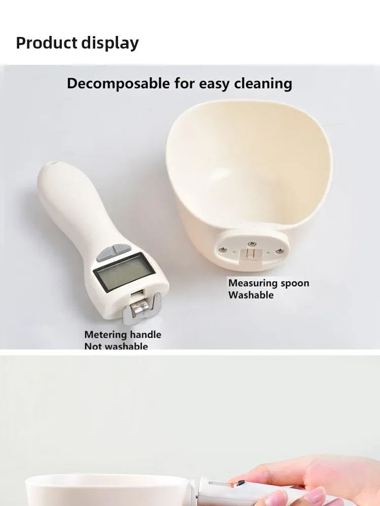 Pet Food Scale LCD Electronic Precision Weighing Tool Dog Cat Feeding Food Measuring Spoon Digital Display