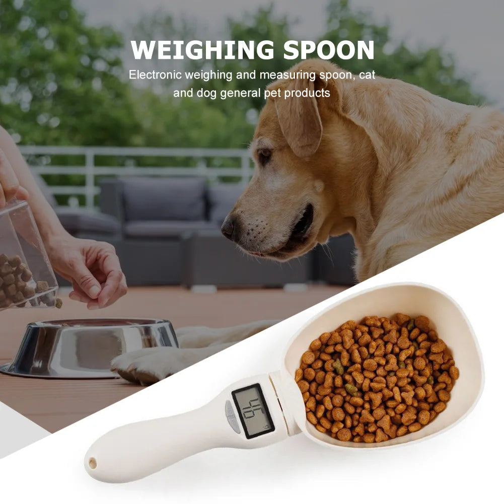 Pet Food Scale LCD Electronic Precision Weighing Tool Dog Cat Feeding Food Measuring Spoon Digital Display
