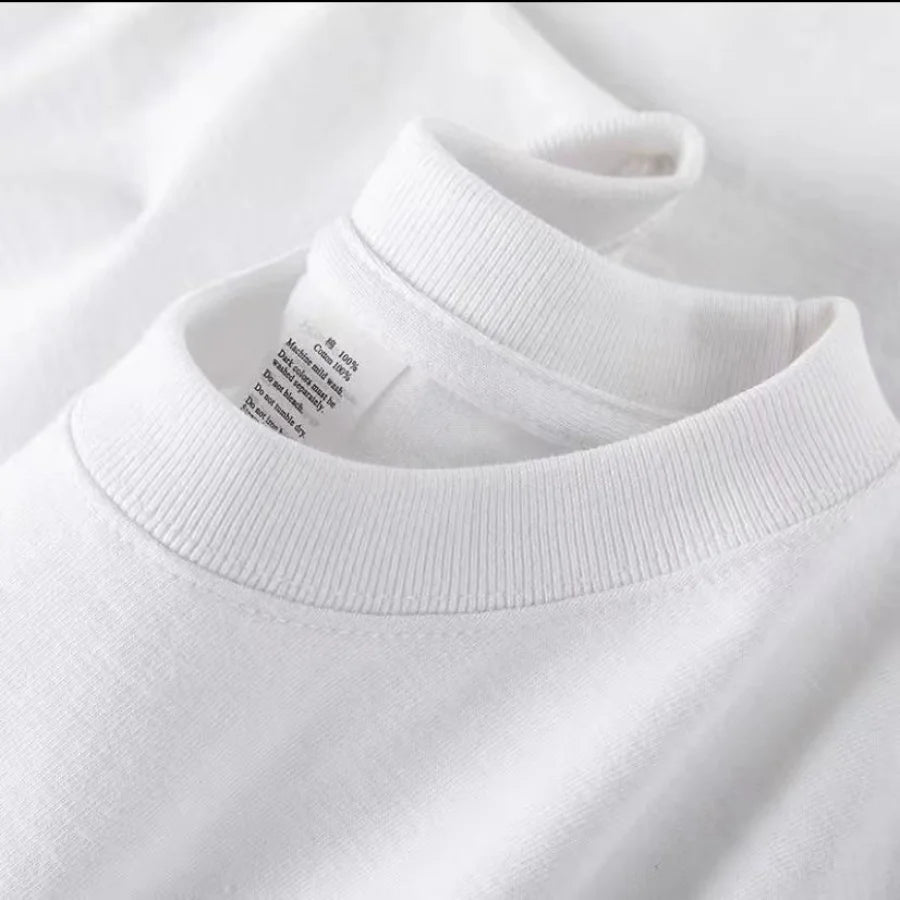 Men's 100% Cotton Solid Color O Neck T-shirt