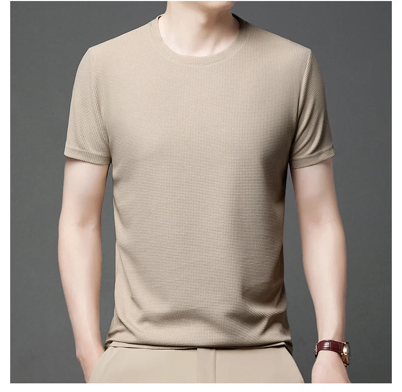 Round Neck Short Sleeved T-shirt for Men