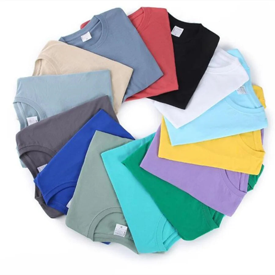 Men's 100% Cotton Solid Color O Neck T-shirt
