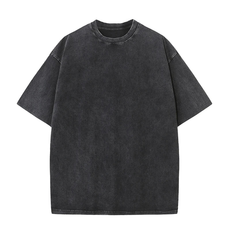 Men's Heavy Cotton Vintage Washed Oversized Short Sleeve Shirt