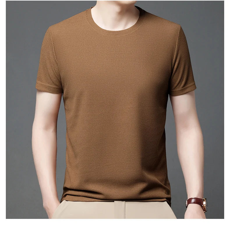 Round Neck Short Sleeved T-shirt for Men